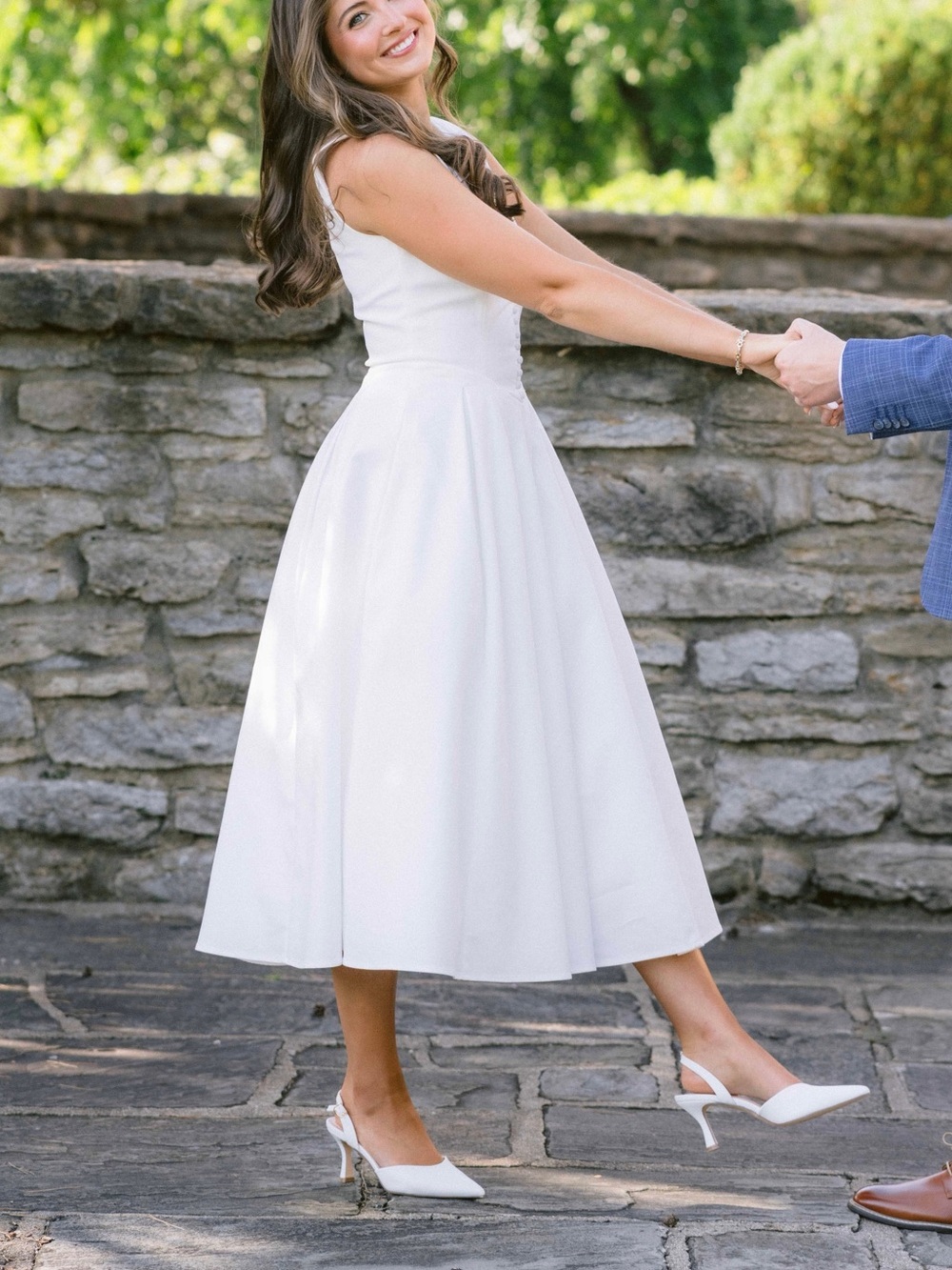 Meshki Keely Cotton Sleeveless Midi Dress - White - Picture 11 of 11